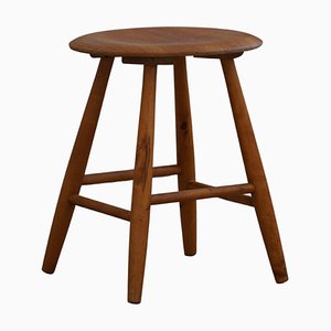 Mid-Century Modern Danish Round Stool in Beech, 1970s-MXF-1703077