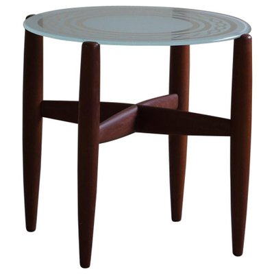 Mid-Century Modern Danish Side Table in Teak & Glass, 1960s-MXF-1704414