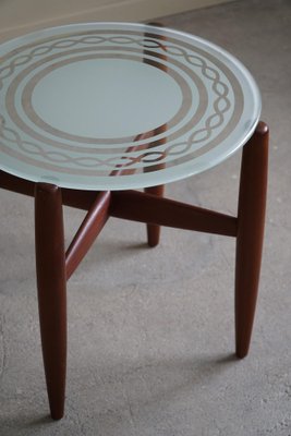 Mid-Century Modern Danish Side Table in Teak & Glass, 1960s-MXF-1704414