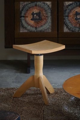 Mid-Century Modern Danish Swivel Tripod Stool in Elm, 1970s-MXF-1704415