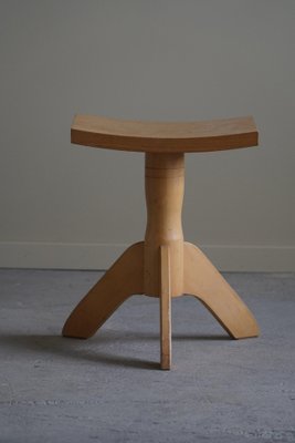 Mid-Century Modern Danish Swivel Tripod Stool in Elm, 1970s-MXF-1704415