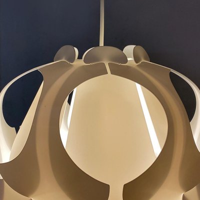 Mid-Century Modern Danish White Plastic Big Lily Chandelier, 1960s-GDD-1097189