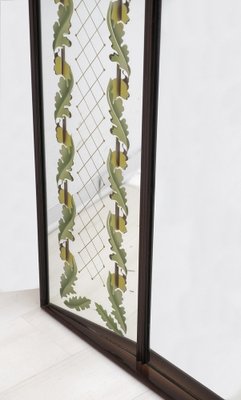 Mid-Century Modern Decorated Mirror by Luigi Brusotti, Italy, 1940s-FER-1276596