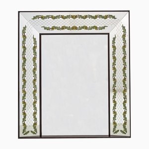 Mid-Century Modern Decorated Mirror by Luigi Brusotti, Italy, 1940s-FER-1276596