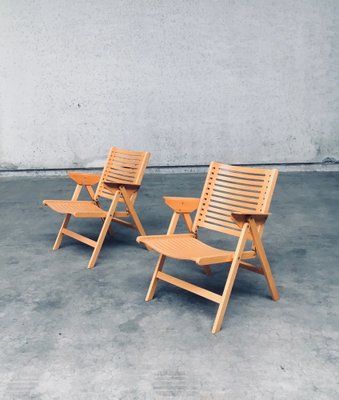 Mid-Century Modern Design Rex Folding Chairs by Niko Kralj for Stol Kamnik, 1980s, Set of 2-RQV-2036275