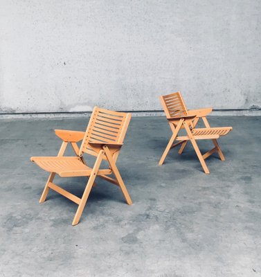 Mid-Century Modern Design Rex Folding Chairs by Niko Kralj for Stol Kamnik, 1980s, Set of 2-RQV-2036275