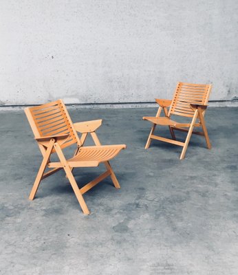 Mid-Century Modern Design Rex Folding Chairs by Niko Kralj for Stol Kamnik, 1980s, Set of 2-RQV-2036275