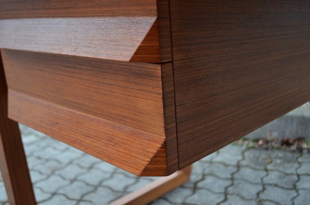 Mid-Century Modern Desk in Walnut with Green Leather Top, 1960-UF-1371039