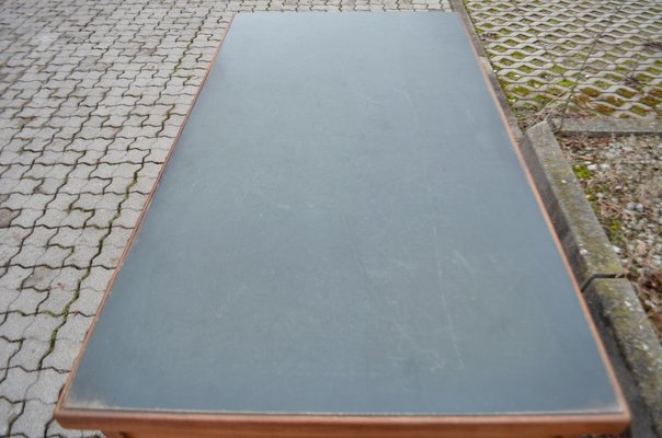 Mid-Century Modern Desk in Walnut with Green Leather Top, 1960-UF-1371039