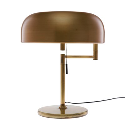 Mid-Century Modern Desk or Table Lamp in Burnished Brass from Swiss Lamps International, 1970s-QBR-996755