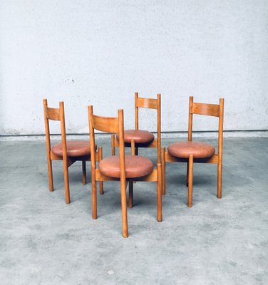 Mid-Century Modern Dining Chairs in the style of Charlotte Perriand, France, 1960s, Set of 4-RQV-1761653