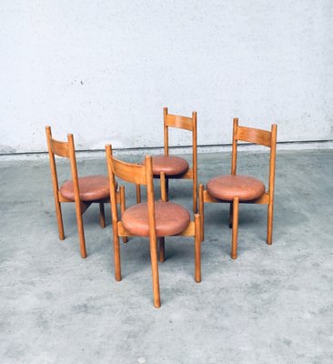 Mid-Century Modern Dining Chairs in the style of Charlotte Perriand, France, 1960s, Set of 4-RQV-1761653