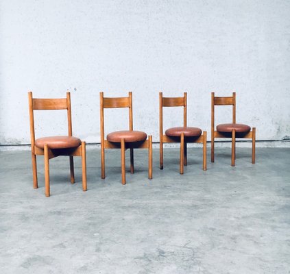 Mid-Century Modern Dining Chairs in the style of Charlotte Perriand, France, 1960s, Set of 4-RQV-1761653