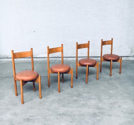 Mid-Century Modern Dining Chairs in the style of Charlotte Perriand, France, 1960s, Set of 4-RQV-1761653