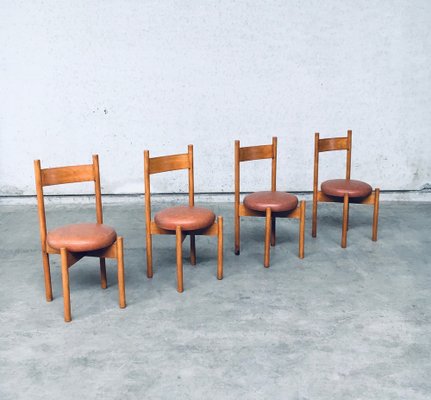 Mid-Century Modern Dining Chairs in the style of Charlotte Perriand, France, 1960s, Set of 4-RQV-1761653