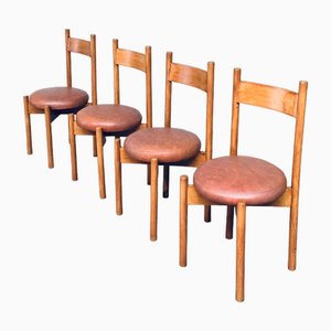 Mid-Century Modern Dining Chairs in the style of Charlotte Perriand, France, 1960s, Set of 4-RQV-1761653