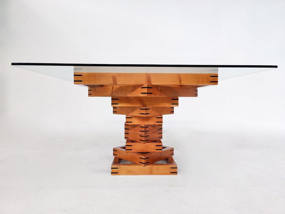 Mid-Century Modern Dining Table Corinth attributed to Ferdinando Meccani for Meccani Arreda, 1978