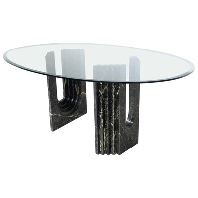 Mid-Century Modern Dining Table in Marble and Glass attributed to Carlo Scarpa, Italy, 1960s-FGA-1824067