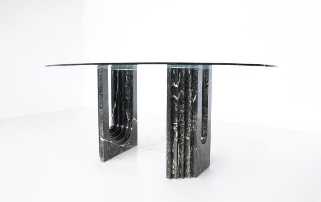 Mid-Century Modern Dining Table in Marble and Glass attributed to Carlo Scarpa, Italy, 1960s-FGA-1824067