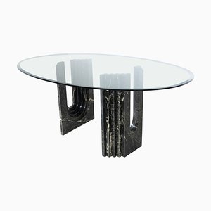 Mid-Century Modern Dining Table in Marble and Glass attributed to Carlo Scarpa, Italy, 1960s-FGA-1824067