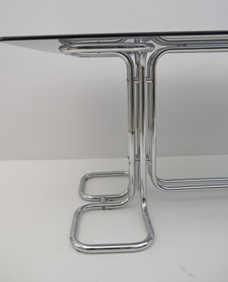 Mid-Century Modern Dining Table in Smoked Glass by Giotto Stoppino, Italy, 1970s-FER-1283261