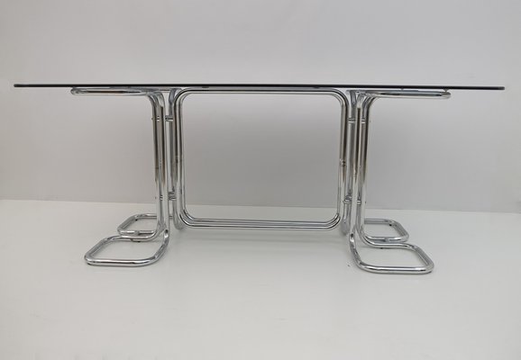 Mid-Century Modern Dining Table in Smoked Glass by Giotto Stoppino, Italy, 1970s-FER-1283261