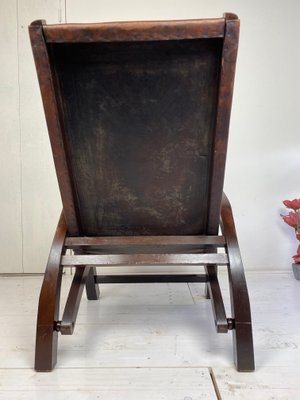 Mid-Century Modern Ecuadorian Wood and Leather Folding Chair by Angel Pazmino for Furniture Style-WZZ-828681