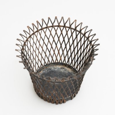 Mid-Century Modern Enameled Metal Basket by Mathieu Matégot, 1950s-WM-1177899