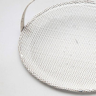 Mid-Century Modern Enameled White Metal Plate by Mathieu Matégot, 1950s-WM-1174159