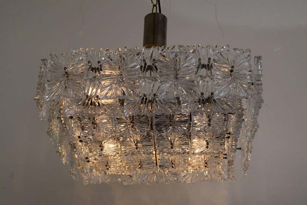 Mid-Century Modern Etched Glass Chandelier by Kinkeldey-SPD-974627