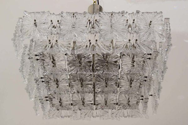 Mid-Century Modern Etched Glass Chandelier by Kinkeldey-SPD-974627