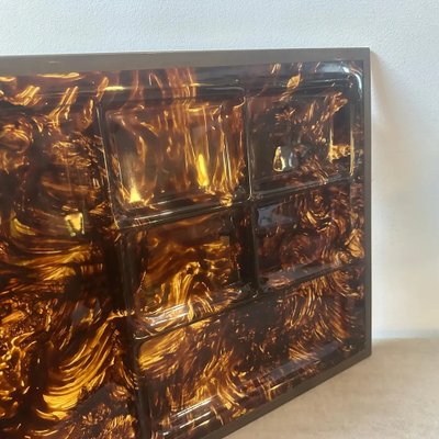 Mid-Century Modern Faux Tortoiseshell Acrylic Glass and Brass Tray, 1970s-NMK-1811559