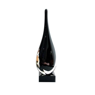 Mid-Century Modern Flavio Poli Style Black Murano Glass Sculpture, Italy, 1970-UZ-1291451