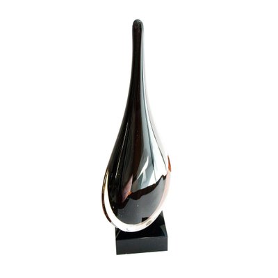 Mid-Century Modern Flavio Poli Style Black Murano Glass Sculpture, Italy, 1970-UZ-1291451