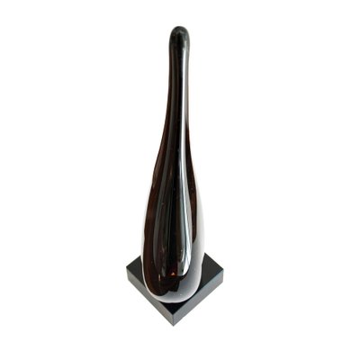 Mid-Century Modern Flavio Poli Style Black Murano Glass Sculpture, Italy, 1970-UZ-1291451