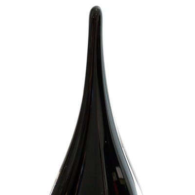 Mid-Century Modern Flavio Poli Style Black Murano Glass Sculpture, Italy, 1970-UZ-1291451