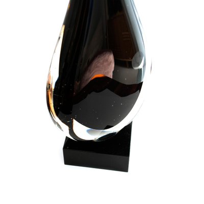 Mid-Century Modern Flavio Poli Style Black Murano Glass Sculpture, Italy, 1970-UZ-1291451