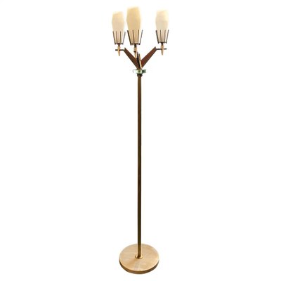 Mid-Century Modern Floor Lamp in Brass and Glass from Arredoluce, 1960s-NMK-1223801