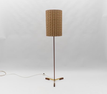 Mid-Century Modern Floor Lamp in Brass and Teak from Temde, Switzerland, 1960s-KQB-1762844