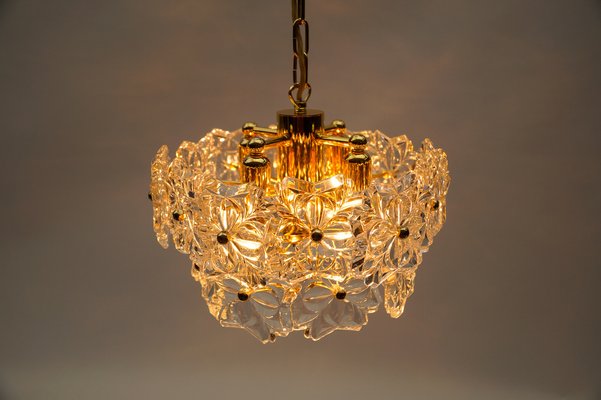 Mid-Century Modern Floral Crystal Glass Chandelier by Sölken, Germany, 1960s-KQB-1733814