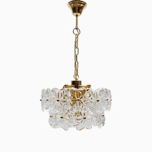 Mid-Century Modern Floral Crystal Glass Chandelier by Sölken, Germany, 1960s-KQB-1733814