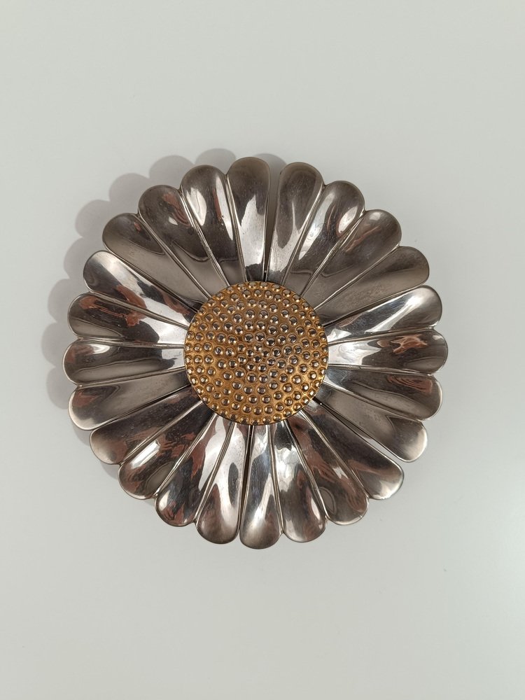 Mid-Century Modern Flower Ashtray in Chromed Metal with Removable Petals, 1970s