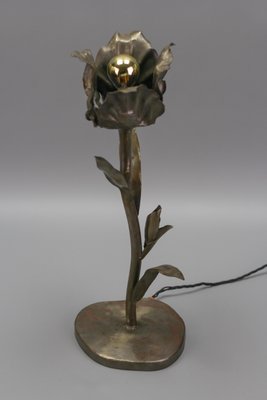 Mid-Century Modern Flower Table Lamp in Metal-KEG-1239864