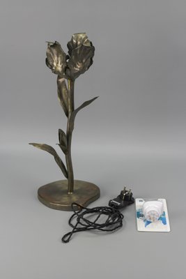 Mid-Century Modern Flower Table Lamp in Metal-KEG-1239864