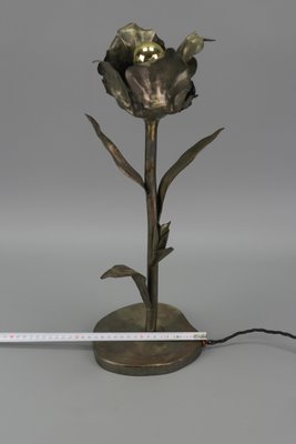 Mid-Century Modern Flower Table Lamp in Metal-KEG-1239864