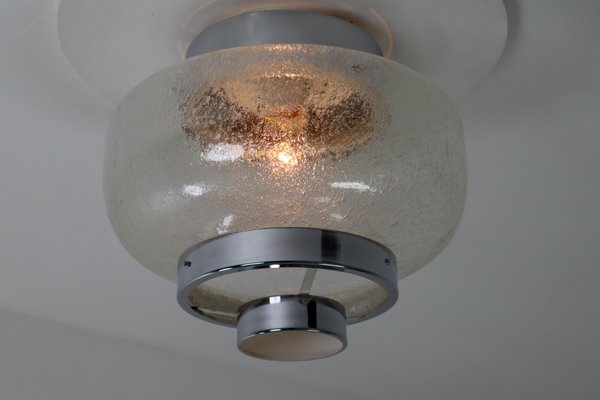 Mid-Century Modern Flush Mount with Bubble Glass Shade, 1970s-TRW-1797066