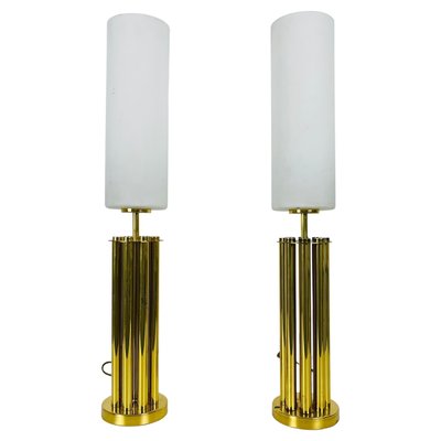 Mid-Century Modern French Brass Table Lamps, 1960s, Set of 2-PUK-1306768