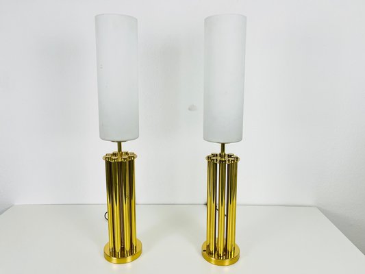 Mid-Century Modern French Brass Table Lamps, 1960s, Set of 2-PUK-1306768