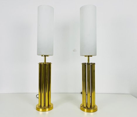 Mid-Century Modern French Brass Table Lamps, 1960s, Set of 2-PUK-1306768