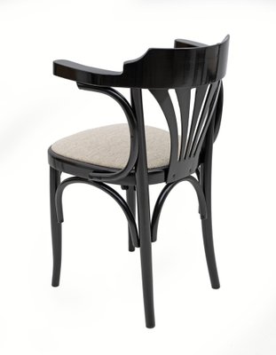 Mid-Century Modern French Ebonized Beech Bistro Chairs, 1970s, Set of 4-FER-1813469